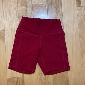 Red biker shorts